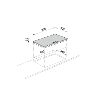 GT951HIX PLAQUE GLEM 90 CM INOX 5FEUX FONTE TRIPLE - 1