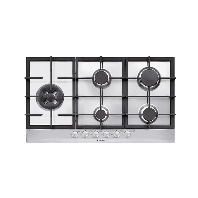 GT951HIX PLAQUE GLEM 90 CM INOX 5FEUX FONTE TRIPLE - 0