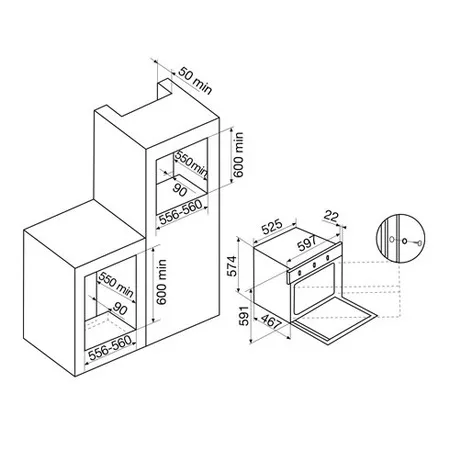 GFMG21IX FOUR GLEM ENC METROPOL 60cm GAZ/GAZ 62LT - 1