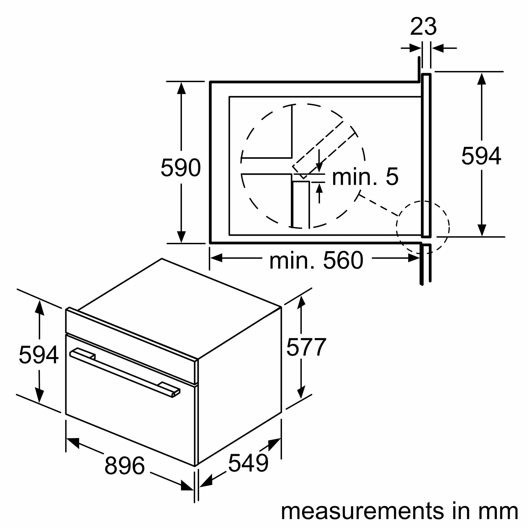 VGD553FR0 FOUR BOSCH 90CM GAZ/ELC VENTILLE 102LT 5FCT - 4