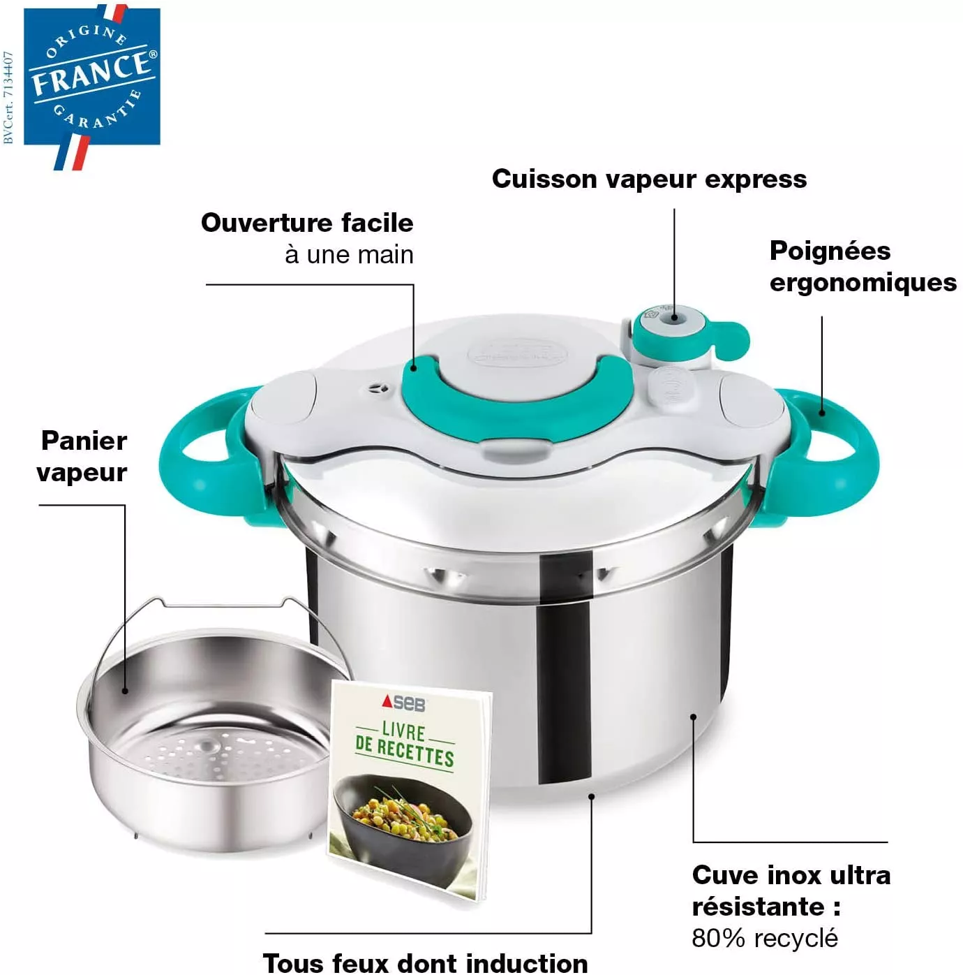 P4620716 Cocotte-Minute Seb Clipsominut Easy 6L Induction - 1