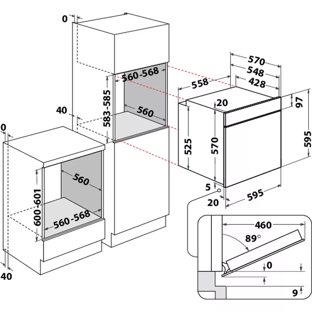 FA5S844CIX/A FOUR ARISTON ENC ELEC A VAPEUR INOX 60CM 71L - 1