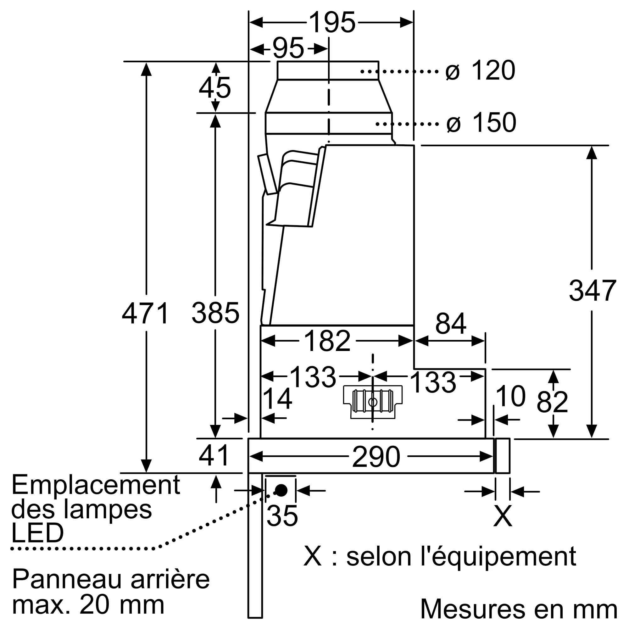 LI97SA531 Hotte télescopique 90 cm 729m³/h  Siemens Iq300 - 7