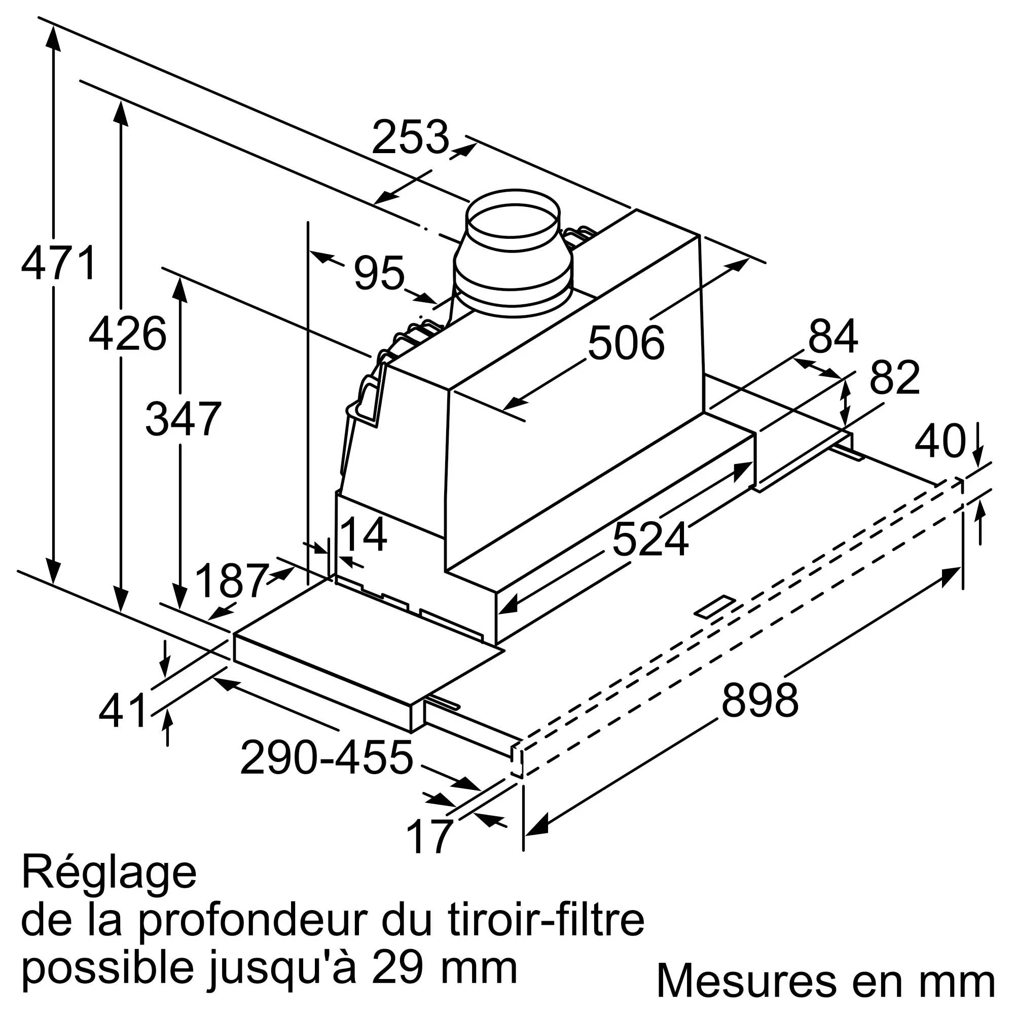 LI97SA531 Hotte télescopique 90 cm 729m³/h  Siemens Iq300 - 5