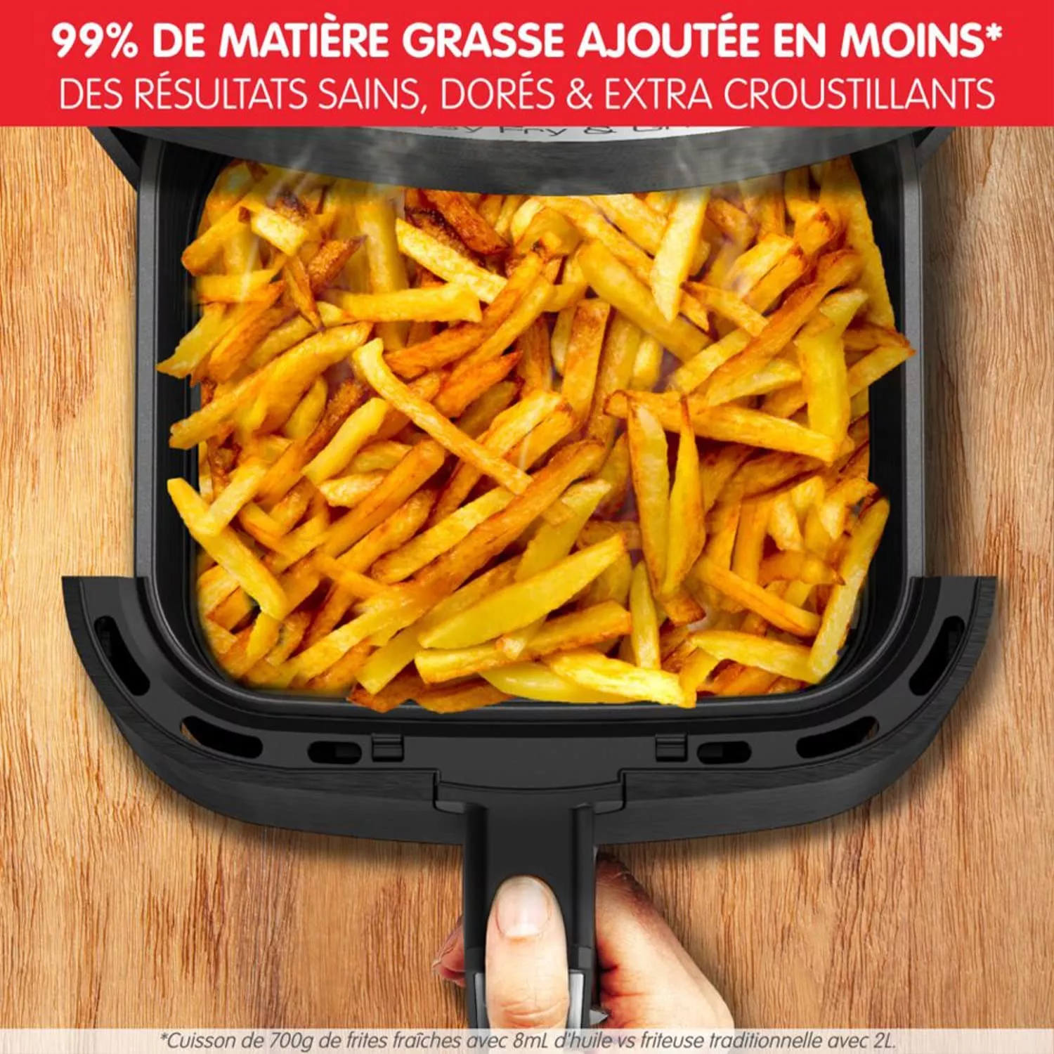 FRITEUSE MOULINEX NOIR SANS HUILE 2 EN 1 EASY FRY - EZ505810