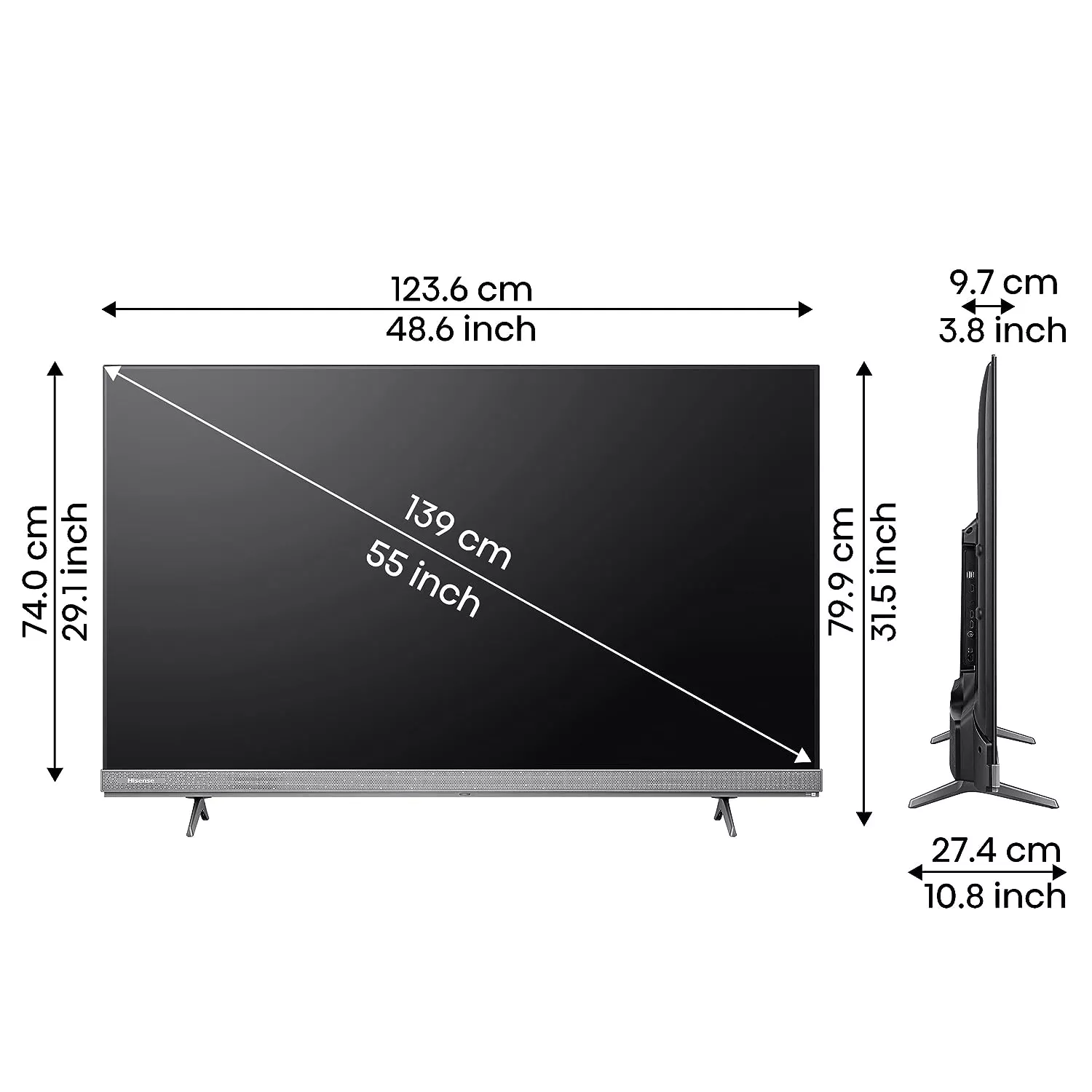 55A7H TELEVISEUR HISENSE QLED 55 SMART 4K SERIE A7 - 7