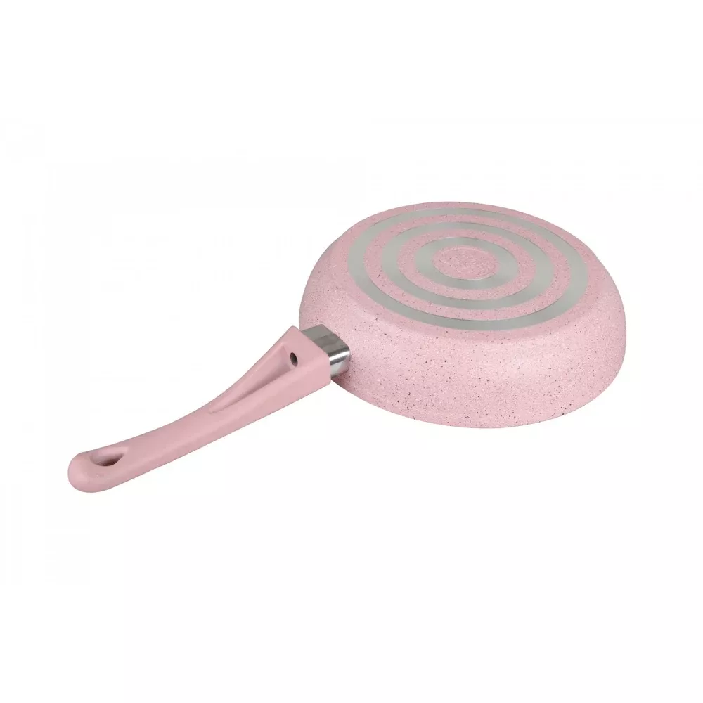 Poêle à frire OMS en Granite avec couvercle - 26Cm – Rose - Prix en Algérie