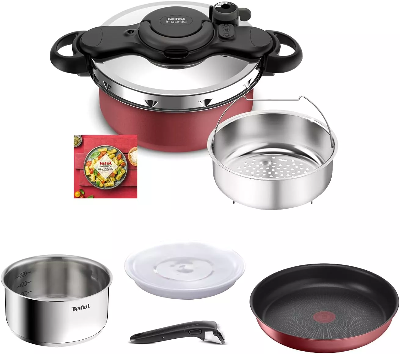 P4704200 cocotte  TEFAL Duo 4L All in one rouge - 2