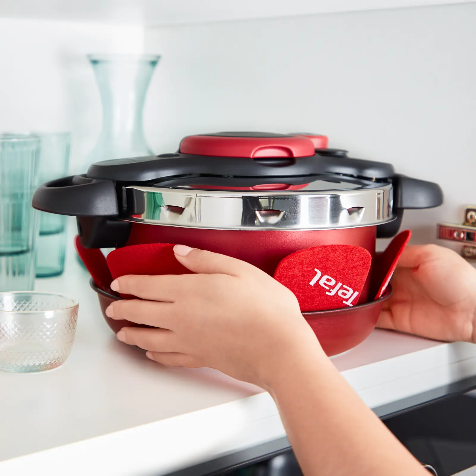 P4704200 cocotte  TEFAL Duo 4L All in one rouge - 5