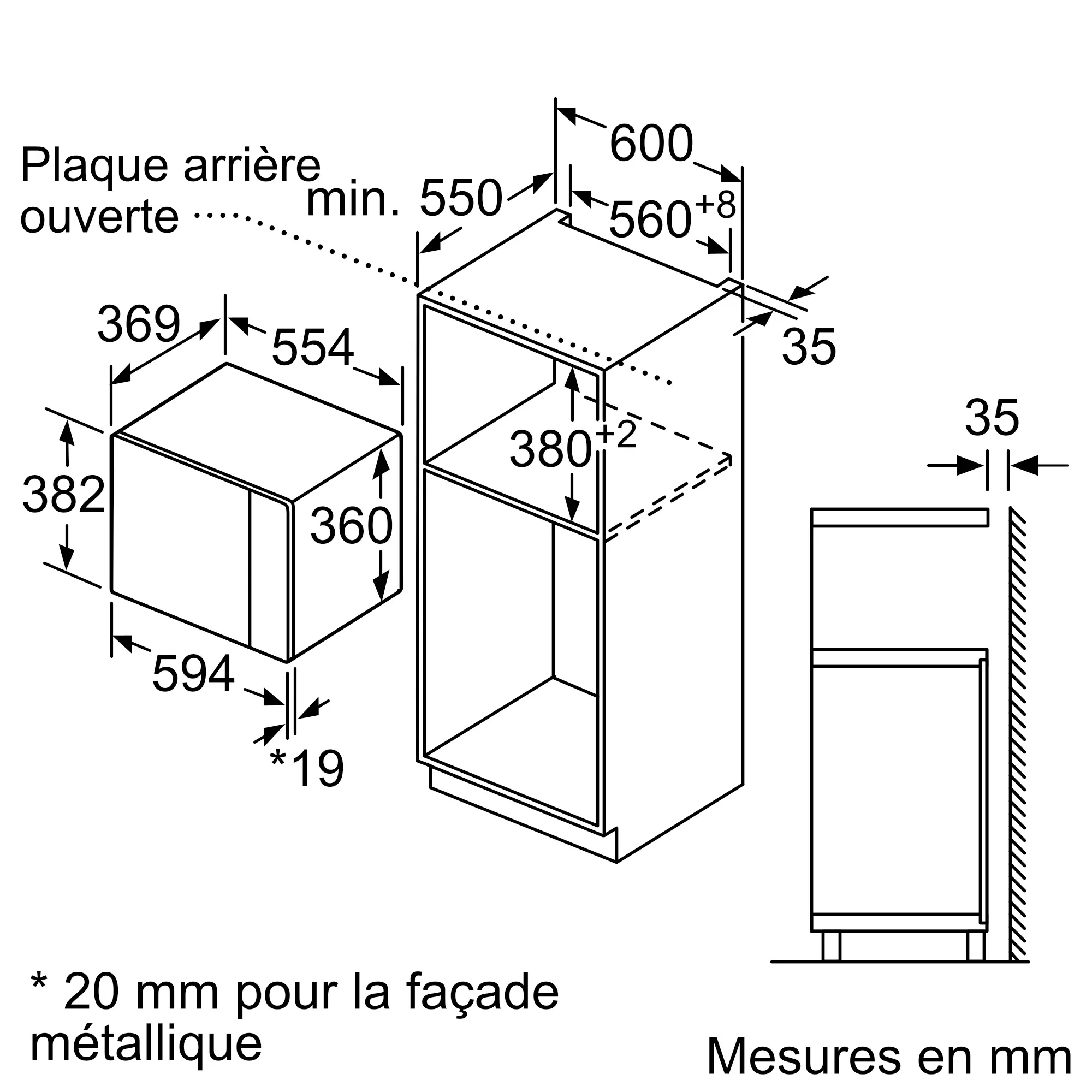 BFL550MB0 Micro ondes bosch intégrable 25L SERIE 4 Noir - 5