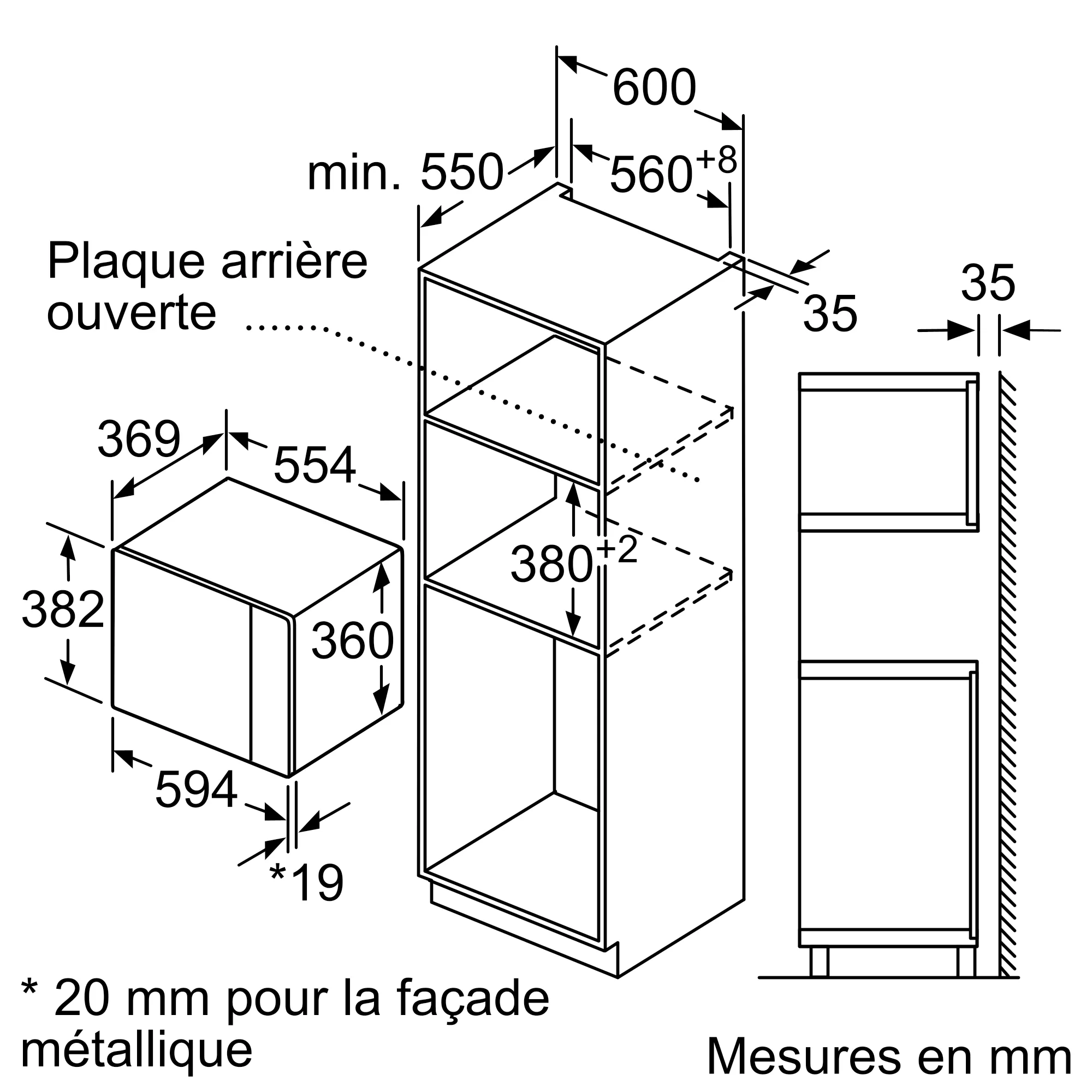 BFL550MB0 Micro ondes bosch intégrable 25L SERIE 4 Noir - 4