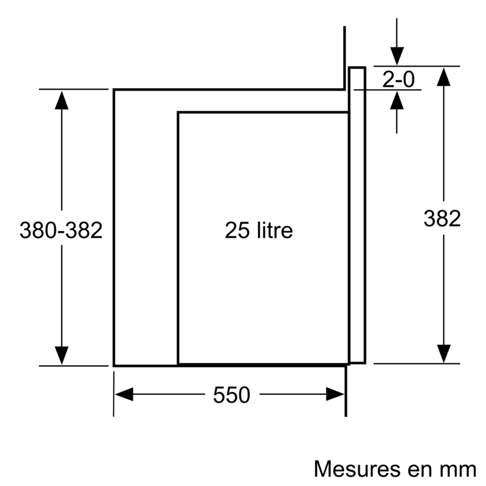 BFL550MB0 Micro ondes bosch intégrable 25L SERIE 4 Noir - 6