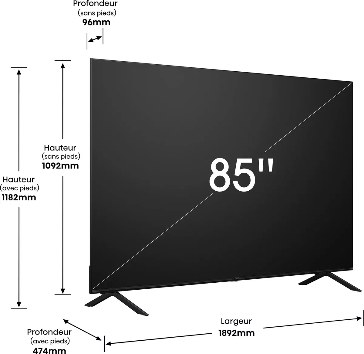 85A6K TELEVISEUR HISENSE 85 UHD SMART 4K SERIE A6 - 9