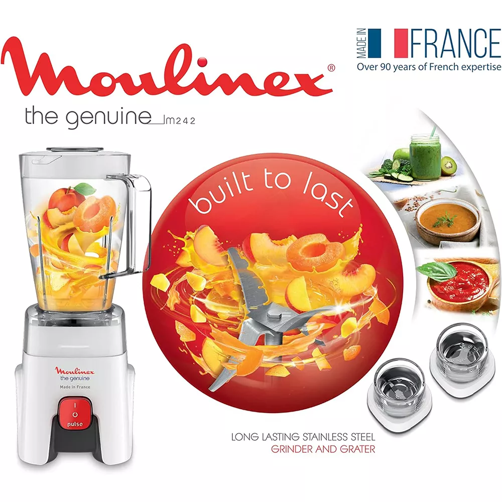 LM242B25 Blender Moulinex + 2Moulins 500W 1.75L Blanc - 4