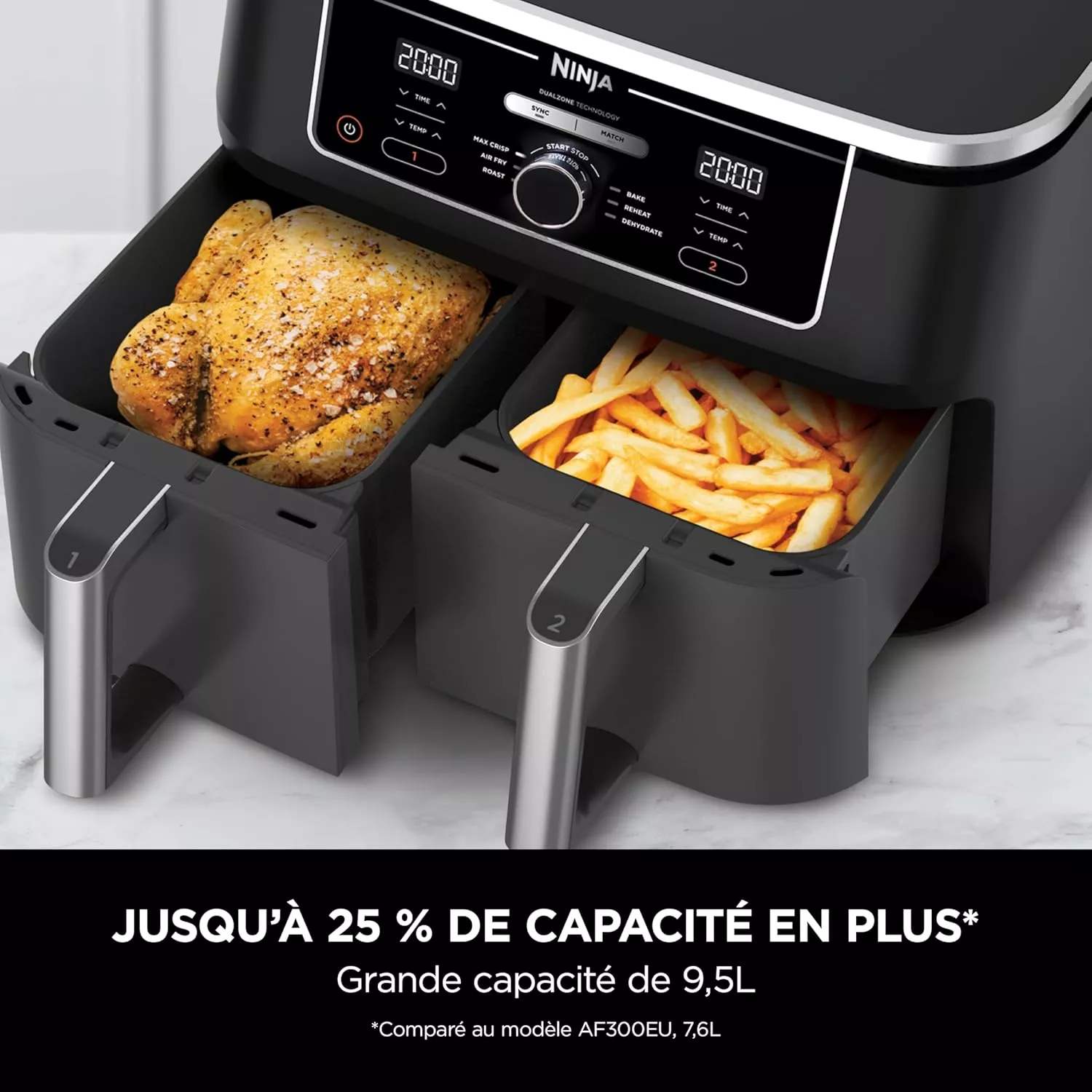 AF400EU FRITEUR AIR FRYER NINJA Dual Zone 9.5 L - 5