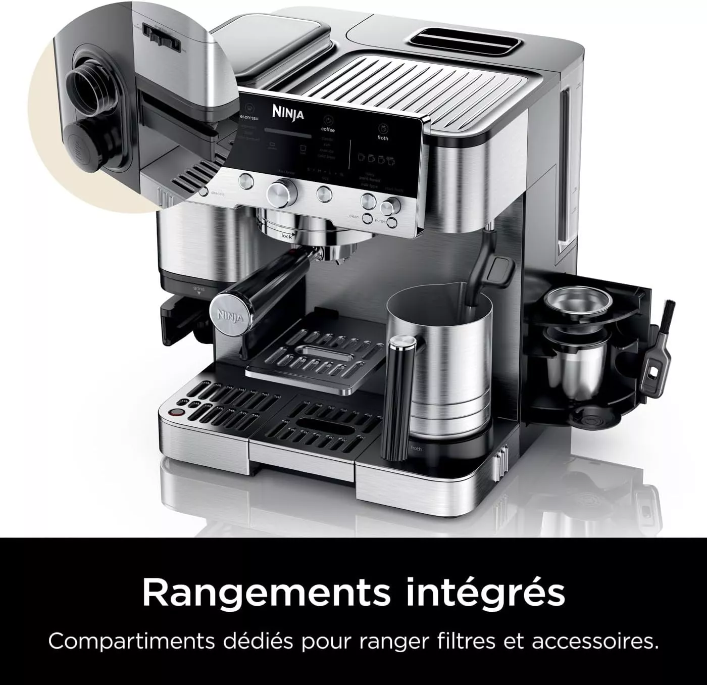 ES601EU MACHINE A CAFE NINJA A GRAIN Luxe Premier 3-en-1 - 2