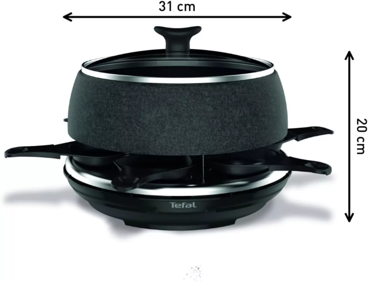 RE12C812 RACLETTE TEFAL 6 en 1 Plancha, Boîte à fromage - 4