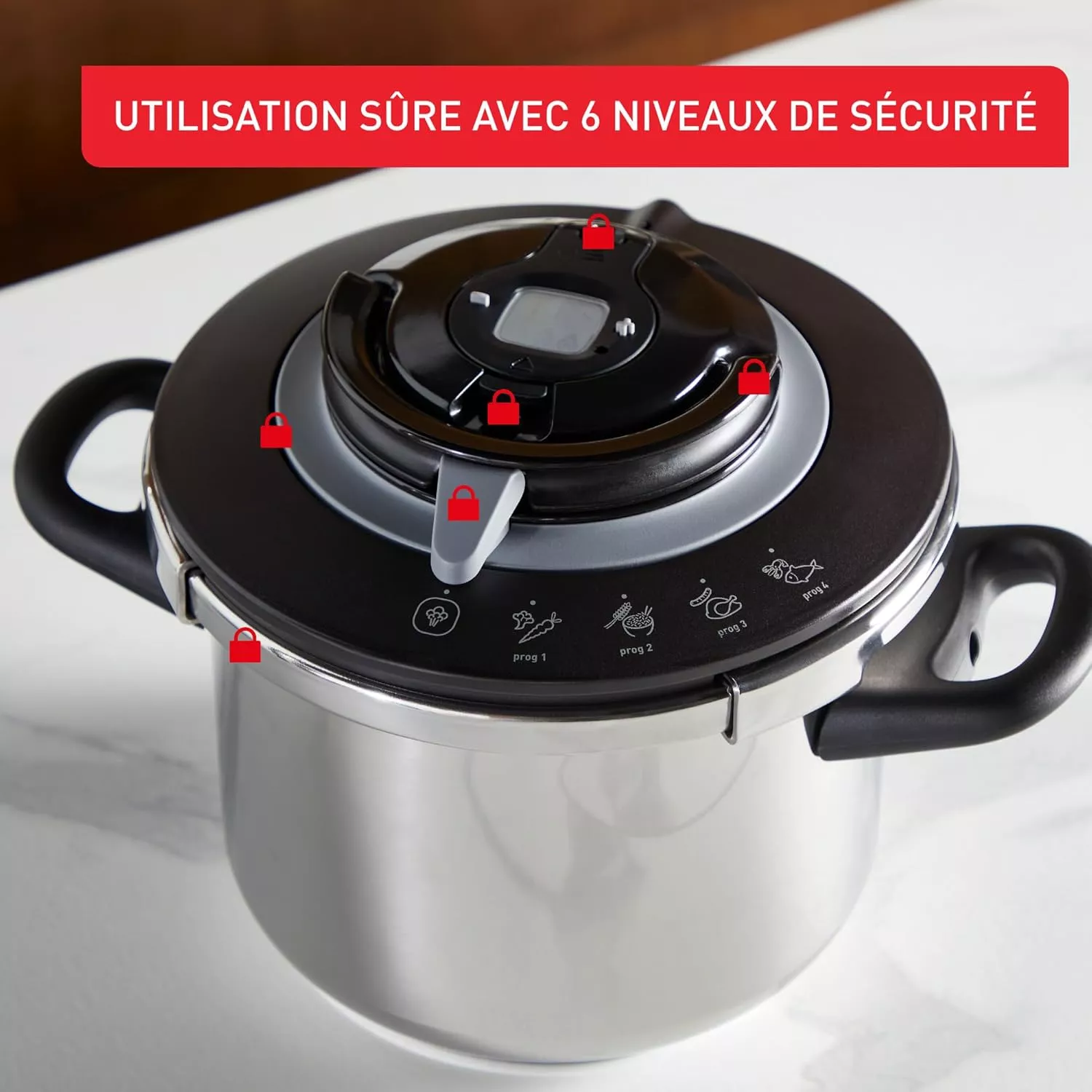 P4551400-07 Autocuiseur Seb Cocotte-minute Clipso+ CHEF 8L - 1