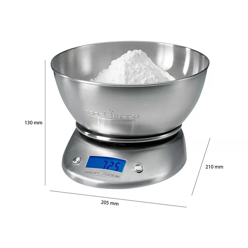 KW1040 Balance de cuisine PROFICOOK avec bol inox 5Kg - 4