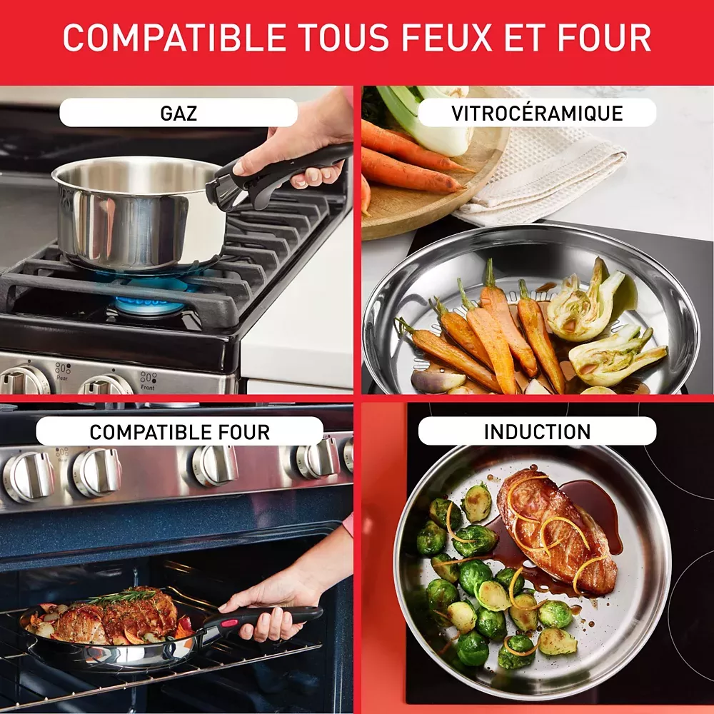 L881SF04 Batterie de cuisine TEFAL Ingenio 15pcs TITANIUM - 5