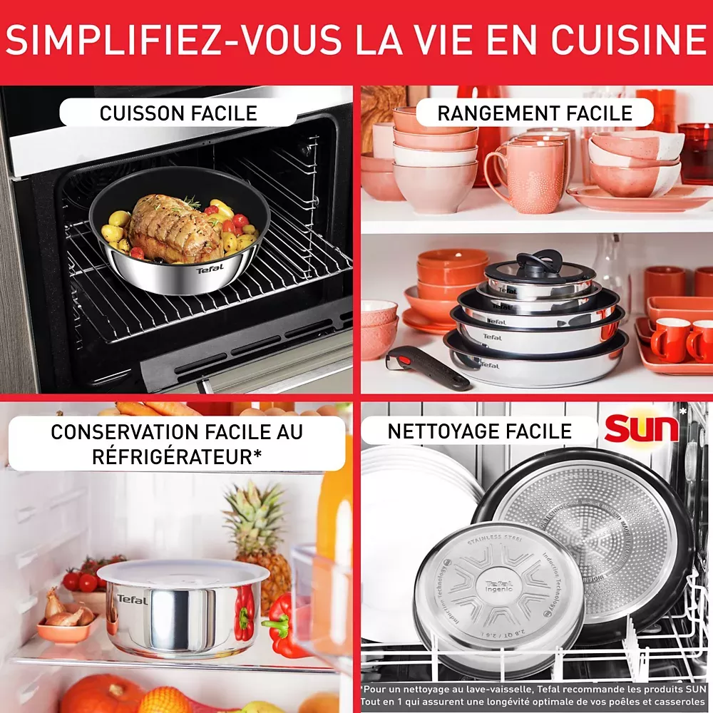 L881SF04 Batterie de cuisine TEFAL Ingenio 15pcs TITANIUM - 3