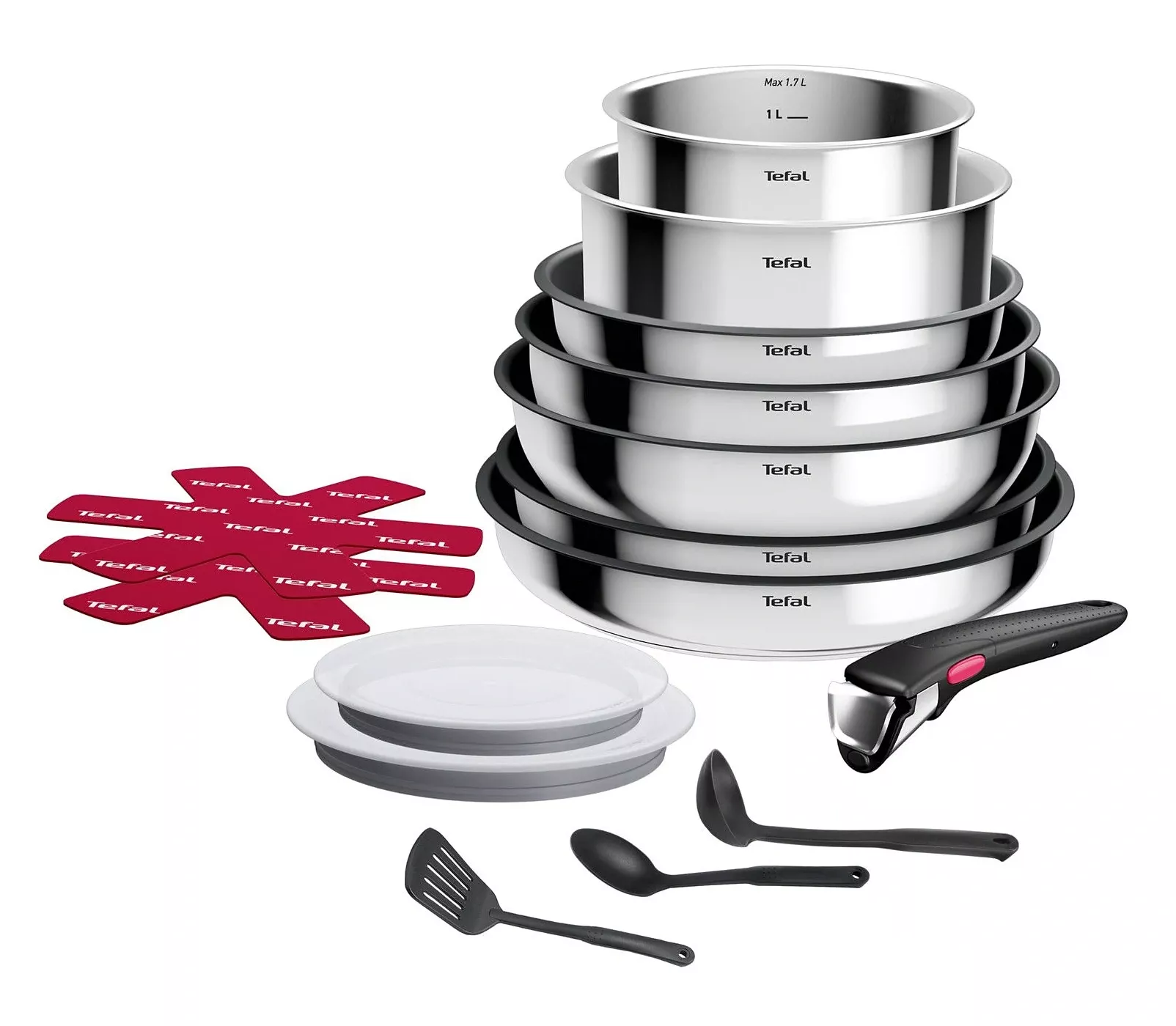 L881SF04 Batterie de cuisine TEFAL Ingenio 15pcs TITANIUM - 0