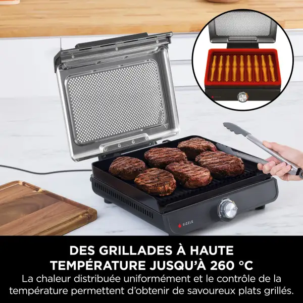 GR101EU GRILLE NINJA ELECTRIQUE plancha avec plaque grill - 7